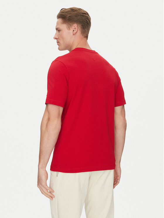Tommy Hilfiger Tommy Hilfiger T-shirt Script Logo MW0MW33691 Rosso Regular Fit