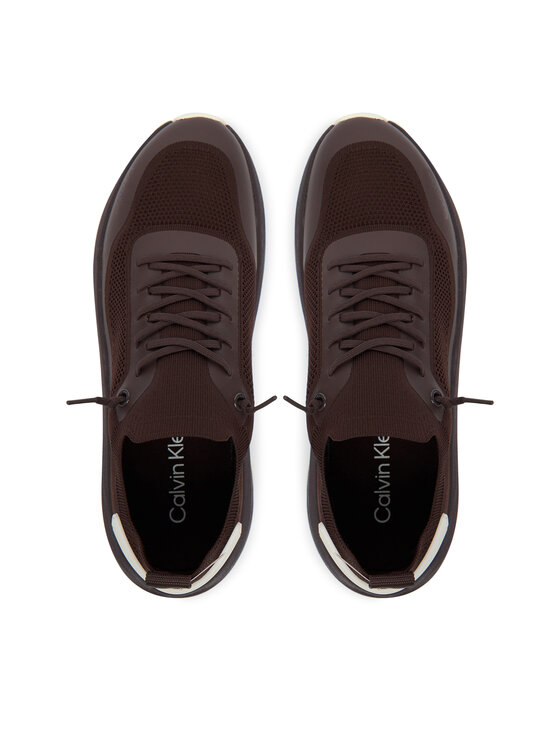 Calvin Klein Laisvalaikio batai Calvin Klein Chunky Runner Lace Up Sock Knit YW0YW02033 Ruda