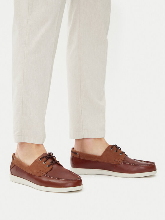 Clarks Mokasíny Clarks Bratton Boat 26181273 Hnědá