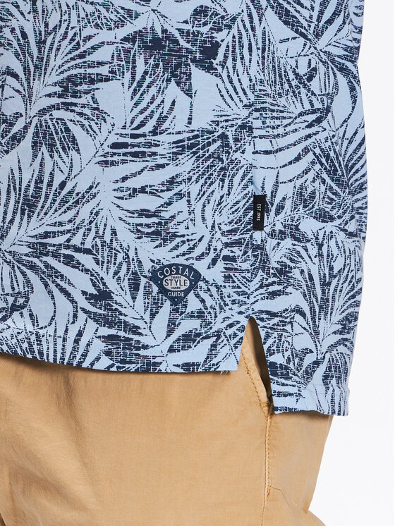 INDICODE INDICODE T-shirt Palme 40-935 Blu Regular Fit