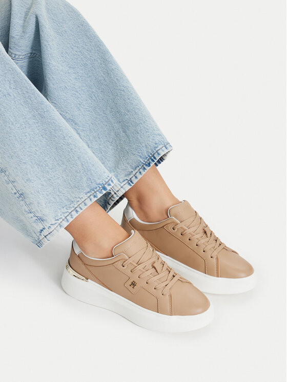 Tommy Hilfiger Sneakersy Tommy Hilfiger Th Chic Platform FW0FW09396 Hnedá
