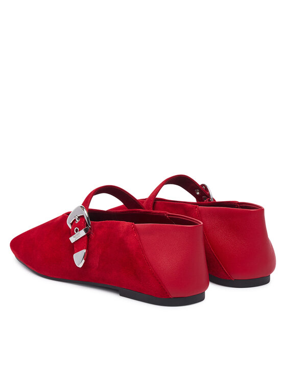 Tommy Jeans Balerīnas Tommy Jeans Tjw Ballerina Suede EN0EN03067 Sarkans