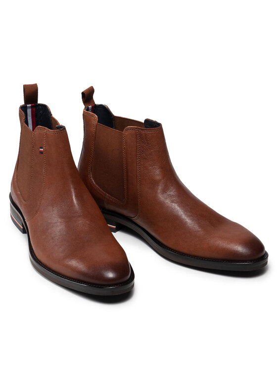 Tommy Hilfiger Botines Chelsea Tommy Hilfiger Signature Hilfiger Lth Chelsea FM0FM03782 Marrón