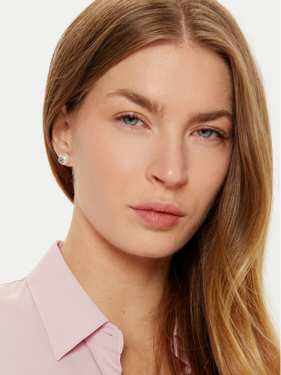 Tory Burch Náušnice Tory Burch Kira Pearl Stud 163698 Biela