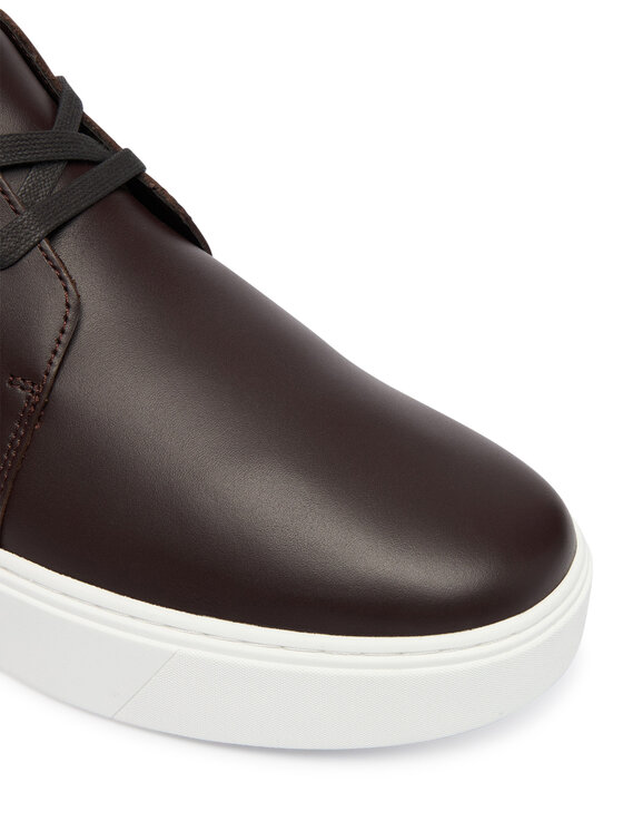 Calvin Klein Sneakersy Calvin Klein Hybrid Clean Cup Mid Boot Lth HM0HM02010 Bordowy