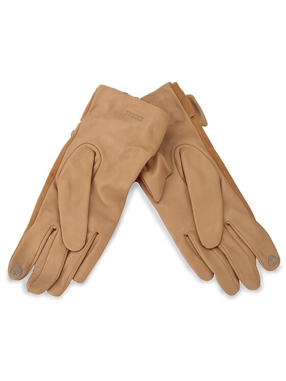 TWINSET Жіночі рукавички TWINSET Guanti OA7T9A L Бежевий