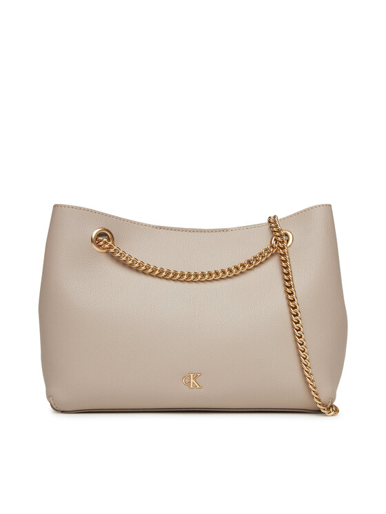 Calvin Klein Kabelka Calvin Klein Minimal Monogram Shoulde LV04F3205G Béžová
