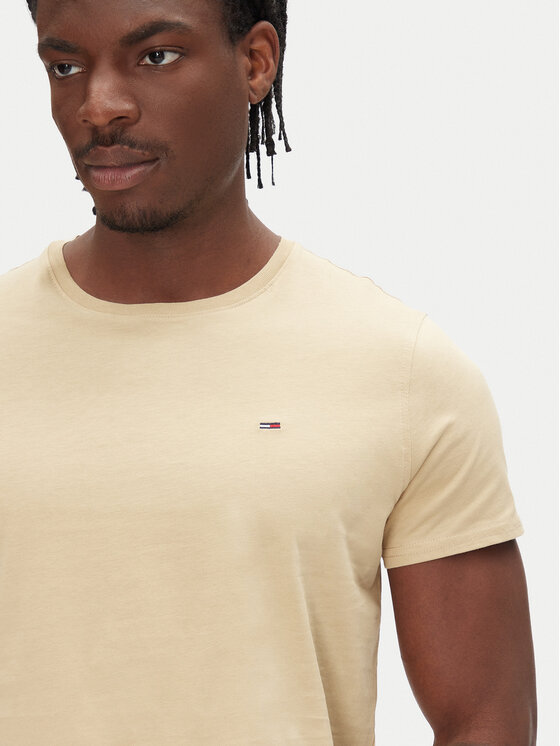 Tommy Jeans Tommy Jeans Majica DM0DM04411 Bež Slim Fit