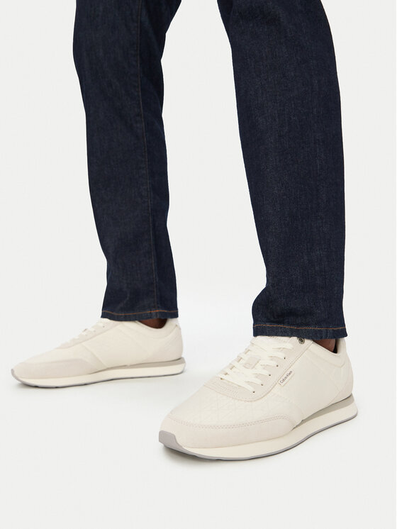 Calvin Klein Snīkeri Calvin Klein Retro Runner Ripstop Aop Ny HM0HM02140 Écru
