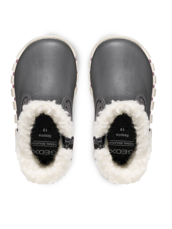 Geox Kozačky Geox B Iupidoo Girl B5658A 0DHBC C0710 Tmavě šedá