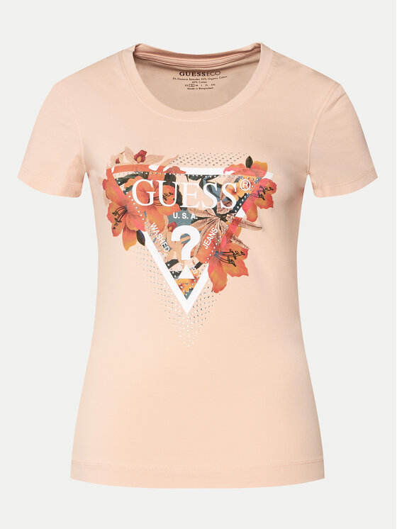Guess Guess Футболка Ss Cn Tropical Train W4GI62 J1314 Оранжевий Slim Fit