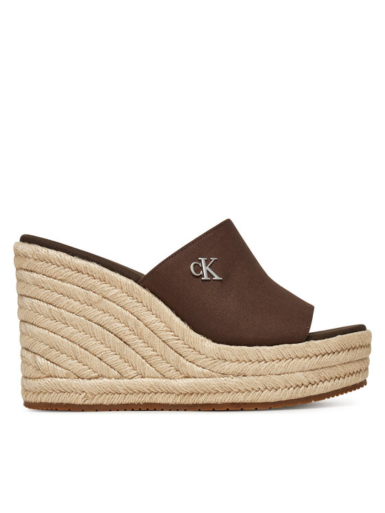 Calvin Klein Iešļūcenes Calvin Klein Wedge Rope Slide Mg YW0YW01699 Brūns