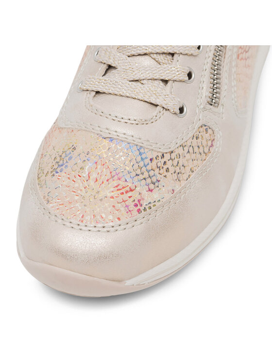 Rieker Sneakersy Rieker N1112-91 Złoty