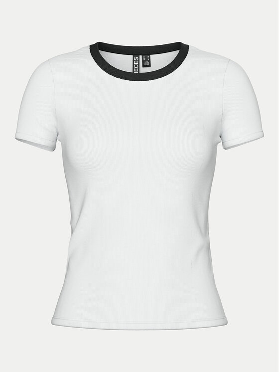 Pieces Pieces T-shirt May 17154483 Bijela Slim Fit