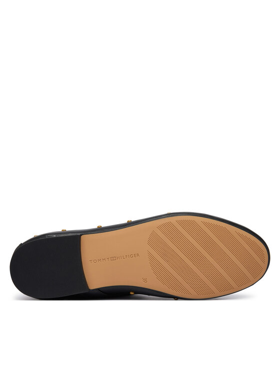 Tommy Hilfiger Μπαλαρίνες Tommy Hilfiger Th Buckle Leather Stud Ballerina FW0FW09541 Μαύρο