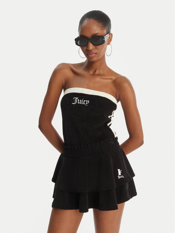Juicy Couture Juicy Couture Minifalda Smocked Terry JCGGS126006 Negro Regular Fit
