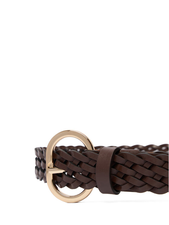 Tommy Hilfiger Cinturón para mujer Tommy Hilfiger Th Chic 2.5 Woven Leather AW0AW18111 Marrón