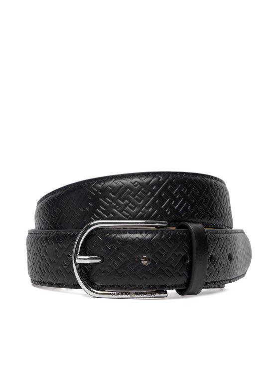 Tommy Hilfiger Pánský pásek Tommy Hilfiger Business Lux 3.5 AM0AM13761 Černá