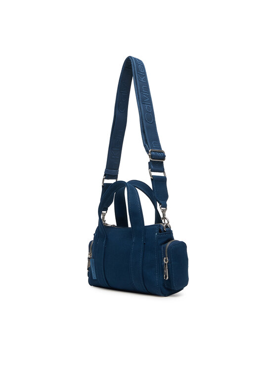 Calvin Klein Geantă Calvin Klein Webbing Strap Canvas Pocket Bag LV04F3464G Albastru