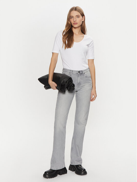 Calvin Klein Calvin Klein Majica K20K208050 Bela Slim Fit