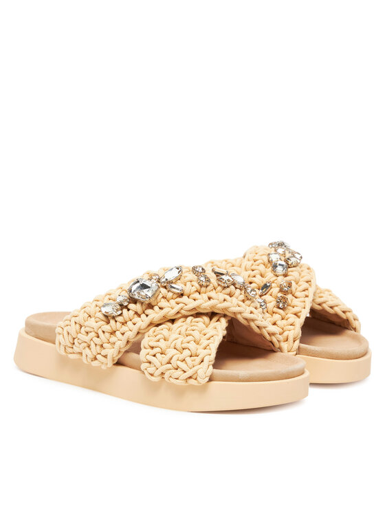 Inuikii Шльопанці Inuikii Woven Stones 70104-106 Бежевий