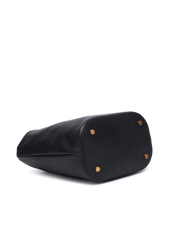 Tommy Hilfiger Geantă Tommy Hilfiger Th Marina Bucket Leather AW0AW18739 Negru