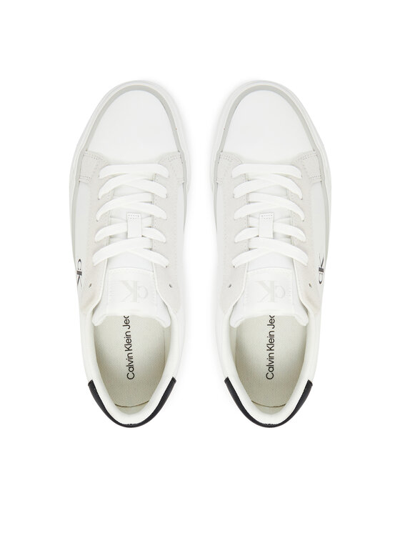 Calvin Klein Jeans Tenisenes Calvin Klein Jeans Vulc Flatform Mg Nylon Mix YW0YW01896 Balts