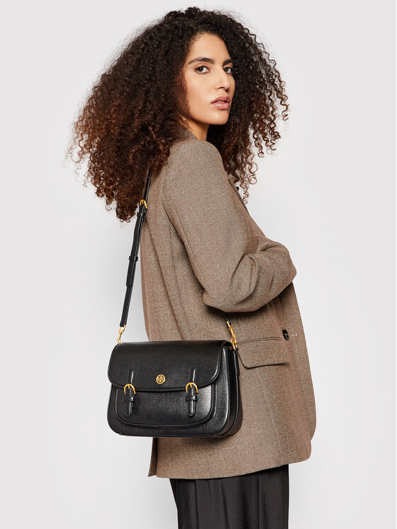 Tory Burch Ročna torba Tory Burch Robinson Messenger 83082 Črna