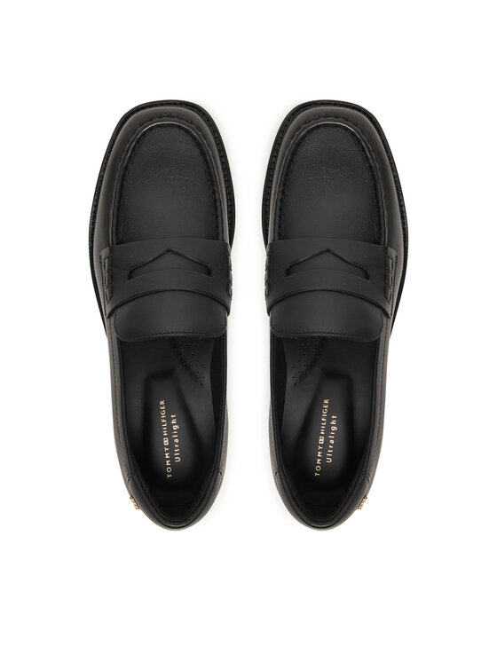 Tommy Hilfiger Čevlji brez vezalk Tommy Hilfiger Elettra Penny Leather FW0FW09360 Črna