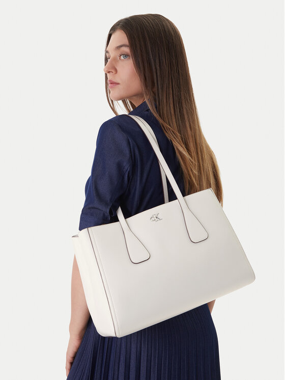 Calvin Klein Τσάντα Calvin Klein Ck Medium Work Tote LV04F3442G Λευκό