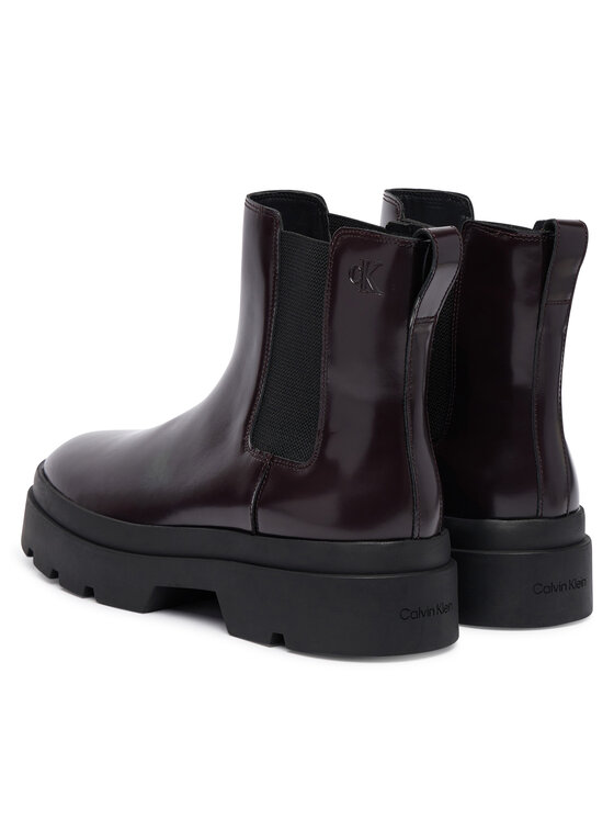 Calvin Klein Боти тип челси Calvin Klein Lugged Chelsea Boot Matt Lth HM0HM02445 Тъмнокафяв