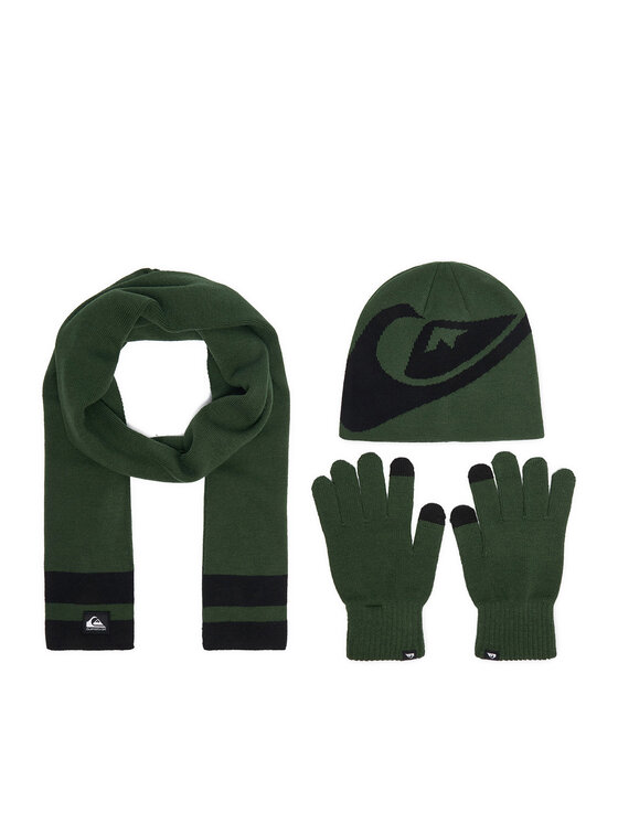 Quiksilver Комплект шапка, шал и ръкавици Quiksilver CWBEO-QS-SM346-001-AW26 Зелен