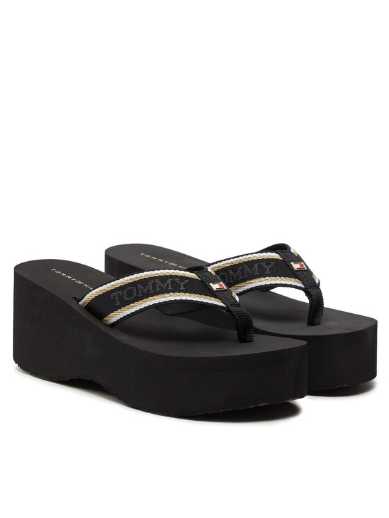 Tommy Hilfiger Chancletas Tommy Hilfiger Im Platform Beach Sandal FW0FW08236 Negro