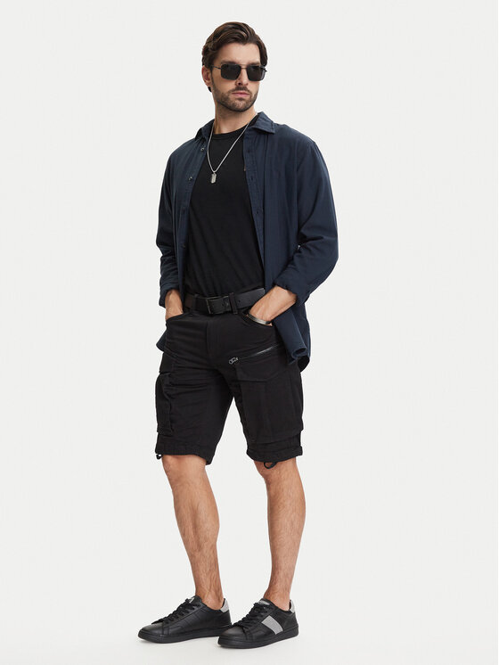 G-STAR G-Star Raw Kratke hlače iz tkanine Rovic Zip D26214-5126 Črna Relaxed Fit