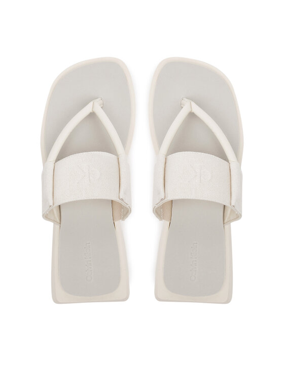 Calvin Klein Jeans Japonke Calvin Klein Jeans Sq Low Wedge Sandal Rope YW0YW01717 Bež