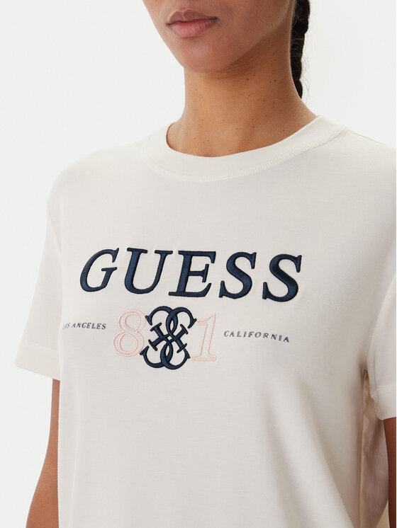 Guess Guess Camiseta V6RI13 KD772 Écru Regular Fit
