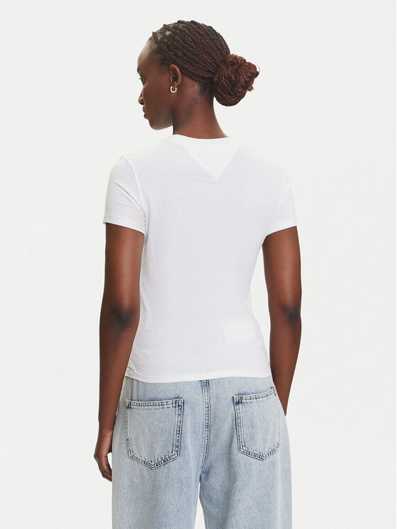 Tommy Jeans Tommy Jeans T-Shirt Linear DW0DW21164 Εκρού Slim Fit