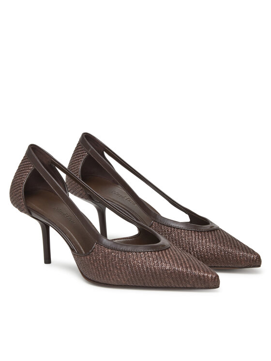 Max Mara Čevlji z visoko peto Max Mara Strawpump 2514521312600 Rjava