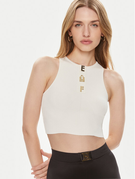 Elisabetta Franchi Elisabetta Franchi Τοπ TK-06B-42E2-V220 Εκρού Slim Fit