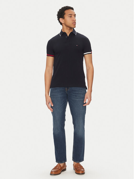 Tommy Hilfiger Tommy Hilfiger Polo Flag Cuff MW0MW38458 Blu scuro Slim Fit