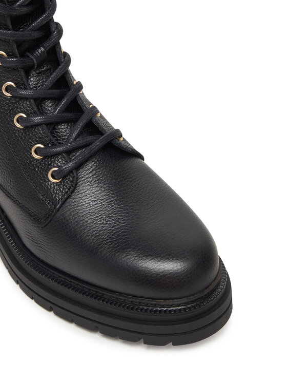 Tommy Hilfiger Ghete Tommy Hilfiger Th Plaque Pebble Lace Boot Warm FW0FW08767 Negru