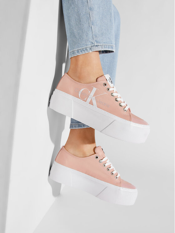 Calvin Klein Jeans Snīkeri Calvin Klein Jeans Flatform Vulcanized Extra 1 YW0YW00493 Rozā