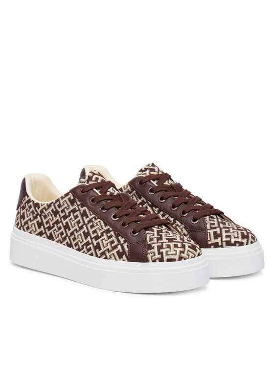 Tommy Hilfiger Superge Tommy Hilfiger Chic Platform Monogram FW0FW09398 Rjava