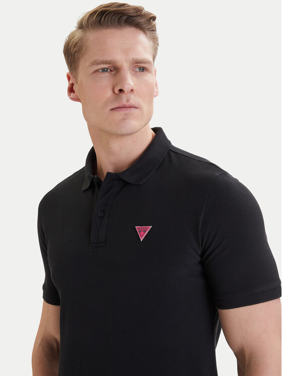 Guess Guess Поло F6GP03 K9WF1 Чорний Slim Fit