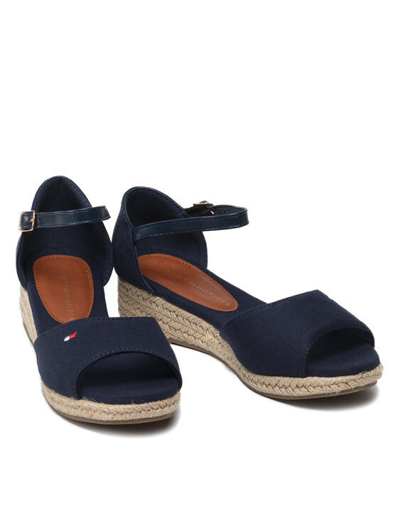 Tommy Hilfiger Espadrilles Tommy Hilfiger Rope Wedge Sandal T3A7-32185-0048 M Tumši zils
