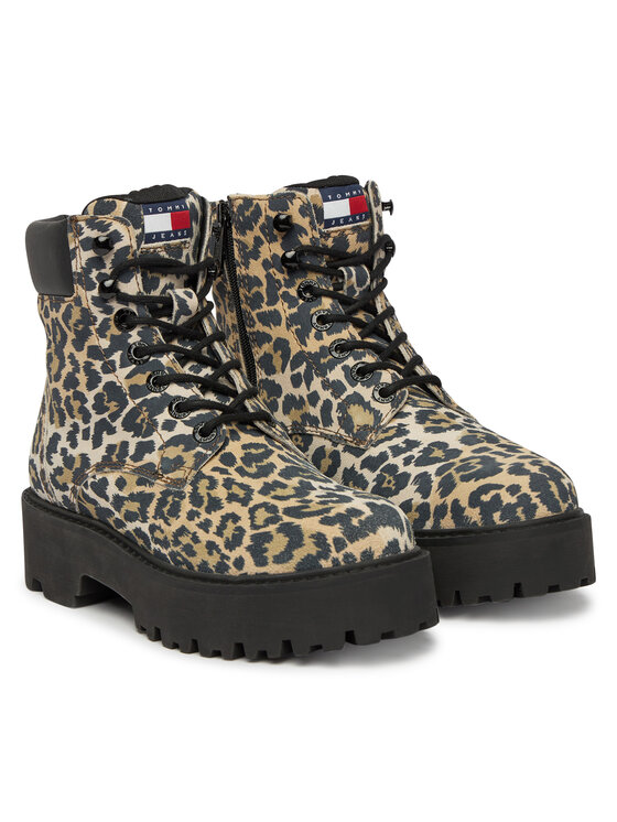 Tommy Jeans Bakancs Tommy Jeans Tjw Platform Cheetah Boots EN0EN03140 Barna