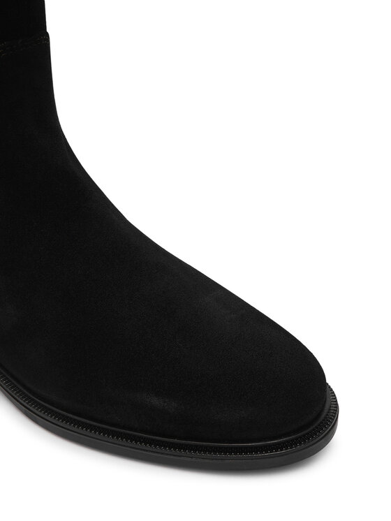 Tommy Hilfiger Čižmy Tommy Hilfiger Enamel Flag Suede High Chelsea FW0FW09574 Čierna