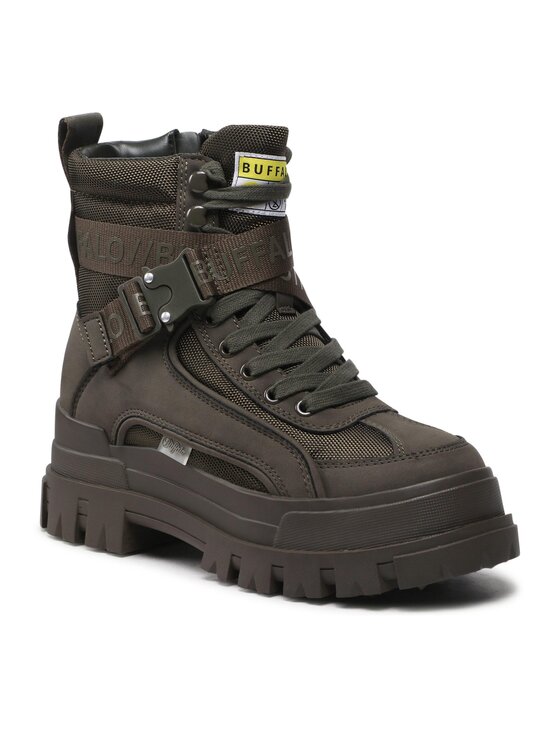 Buffalo Šnurovacia obuv Buffalo Aspha Com1 Laceup Mi BN1622160 Kaki