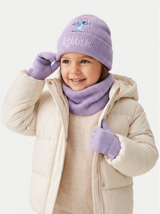 Disney Classics Sapka, körsál és kesztyű szett Disney Classics CEO-ACCCS-AW26-220DCLS Világos lila