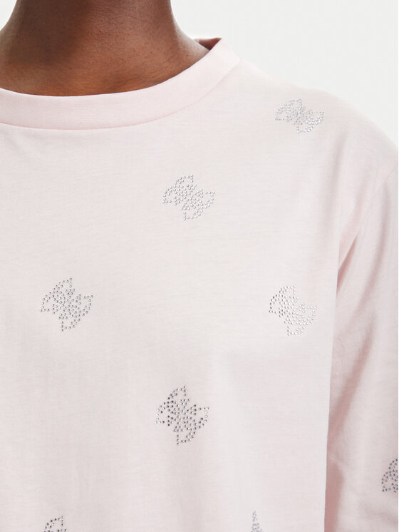 Guess Guess Camiseta V6GI18 K2985 Rosa claro Regular Fit